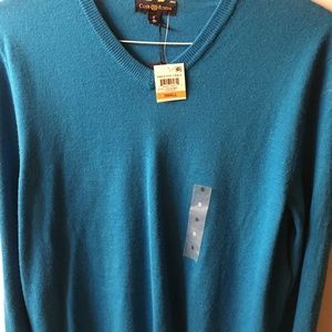 Men's Club Room Macy's Turqouise Sweater S NWT